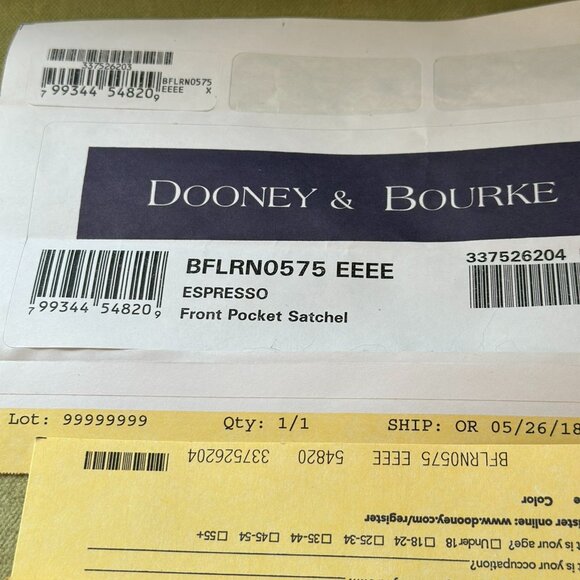 Dooney & Bourke Florentine Toscana Front Pocket Satchel - Espresso - Picture 14 of 14
